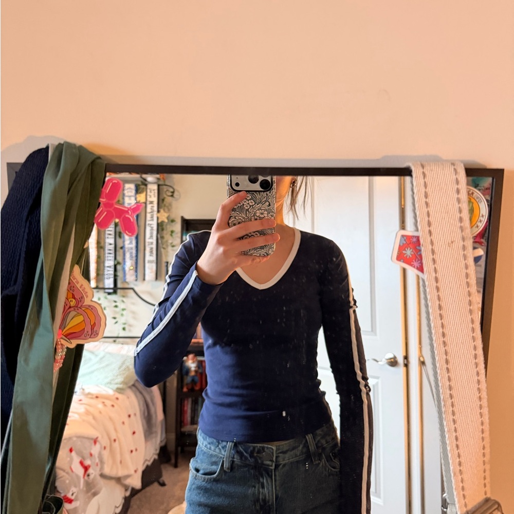 Edikted Navy Top with White Trim